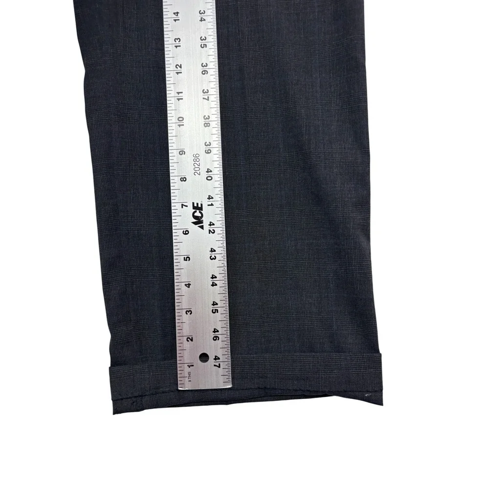 vtg 90s Oxxford Clothes 48R 40x31 Charcoal Plaid 2pc Pant Suit Bespoke USA Wool